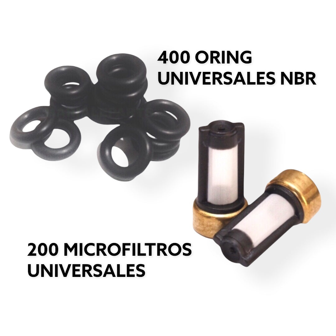 Combo de 200 Microfiltros y 400 Oring Universales 600 unidades